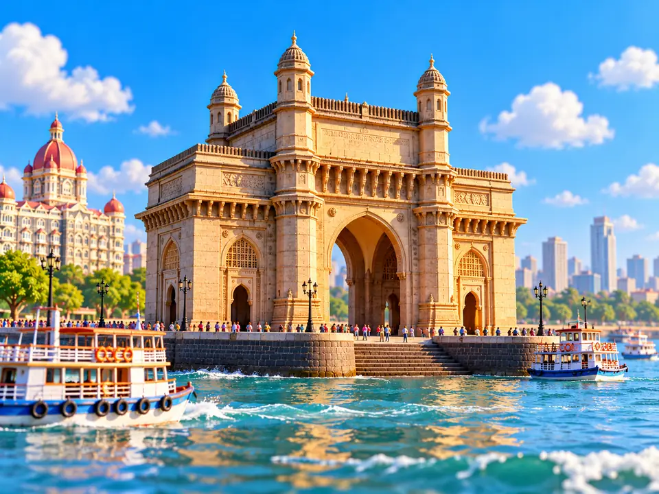Illustration of a famous landmark in Mumbai